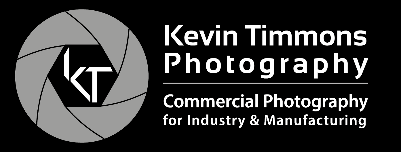 Kevin Timmons Photography Logo in Black and white logo has a photography-style shutter with a white-out KT